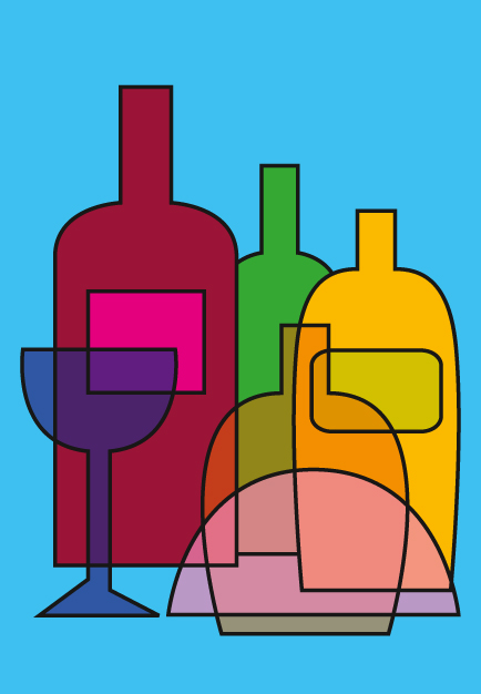 msk2 Illustration Glas mit Flaschen